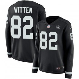 Las Vegas Raiders #82 Jason Witten Black Team Color Women's Stitched NFL Limited Therma Long Sleeve Jersey