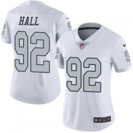 Las Vegas Raiders #92 P.J. Hall White Women's Stitched NFL Limited Rush Jersey