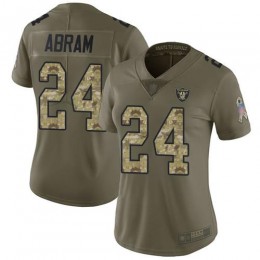 Raiders #24 Johnathan Abram Olive/Camo Women's Stitched NFL Limited 2017 Salute To Service Jersey