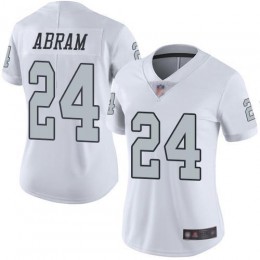 Raiders #24 Johnathan Abram White Women's Stitched NFL Limited Rush Jersey