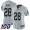 Raiders #28 Josh Jacobs Silver Women's Stitched NFL Limited Inverted Legend 100th Season Jersey