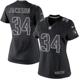 Raiders #34 Bo Jackson Black Impact Women's Stitched NFL Limited Jersey