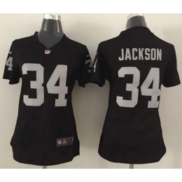 Raiders #34 Bo Jackson Black Team Color Women's Stitched NFL Elite Jersey