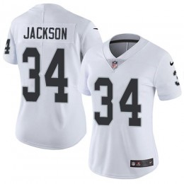 Raiders #34 Bo Jackson White Women's Stitched NFL Vapor Untouchable Limited Jersey