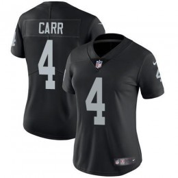 Raiders #4 Derek Carr Black Women's Stitched NFL Vapor Untouchable Limited Jersey