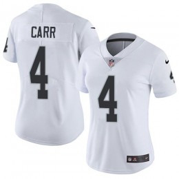 Raiders #4 Derek Carr White Women's Stitched NFL Vapor Untouchable Limited Jersey
