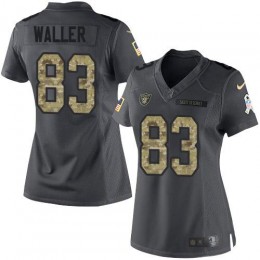 Raiders #83 Darren Waller Black Women's Stitched NFL Limited 2016 Salute To Service Jersey