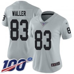 Raiders #83 Darren Waller Silver Women's Stitched NFL Limited Inverted Legend 100th Season Jersey