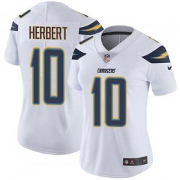 Chargers #10 Justin Herbert White Women's Stitched NFL Vapor Untouchable Limited Jersey