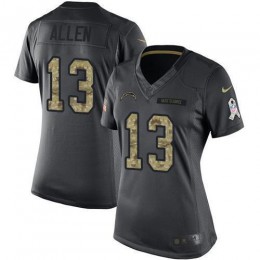 Chargers #13 Keenan Allen Black Women's Stitched NFL Limited 2016 Salute To Service Jersey