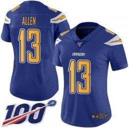 Chargers #13 Keenan Allen Electric Blue Women's Stitched NFL Limited Rush 100th Season Jersey
