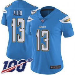 Chargers #13 Keenan Allen Electric Blue Alternate Women's Stitched NFL 100th Season Vapor Limited Jersey
