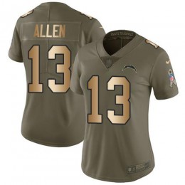 Chargers #13 Keenan Allen Olive/Gold Women's Stitched NFL Limited 2017 Salute To Service Jersey