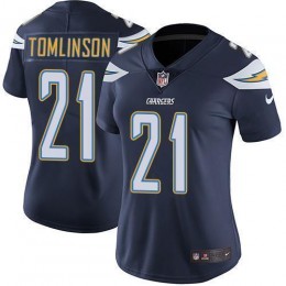 Chargers #21 LaDainian Tomlinson Navy Blue Team Color Women's Stitched NFL Vapor Untouchable Limited Jersey