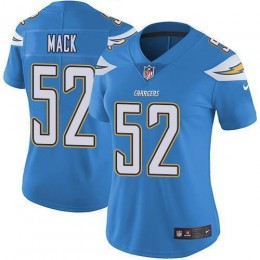 Chargers #52 Khalil Mack Electric Blue Alternate Women's Stitched NFL Vapor Untouchable Limited Jersey