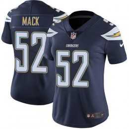 Chargers #52 Khalil Mack Navy Blue Team Color Women's Stitched NFL Vapor Untouchable Limited Jersey