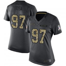 Chargers #97 Joey Bosa Black Women's Stitched NFL Limited 2016 Salute To Service Jersey