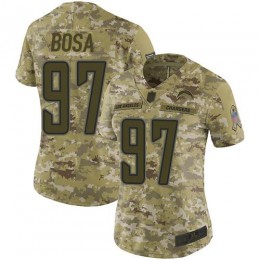 Chargers #97 Joey Bosa Camo Women's Stitched NFL Limited 2018 Salute To Service Jersey