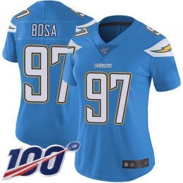 Chargers #97 Joey Bosa Electric Blue Alternate Women's Stitched NFL 100th Season Vapor Limited Jersey