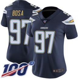 Chargers #97 Joey Bosa Navy Blue Team Color Women's Stitched NFL 100th Season Vapor Limited Jersey