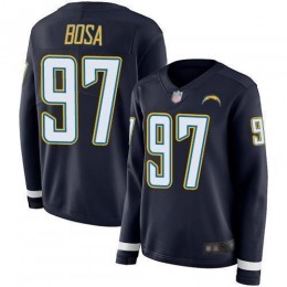Chargers #97 Joey Bosa Navy Blue Team Color Women's Stitched NFL Limited Therma Long Sleeve Jersey