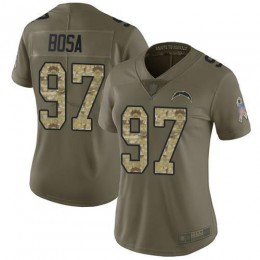 Chargers #97 Joey Bosa Olive/Camo Women's Stitched NFL Limited 2017 Salute To Service Jersey