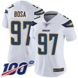 Chargers #97 Joey Bosa White Women's Stitched NFL 100th Season Vapor Limited Jersey
