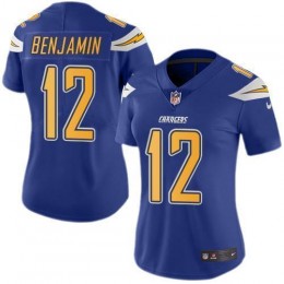 Los Angeles Chargers #12 Travis Benjamin Electric Blue Women's Stitched NFL Limited Rush Jersey