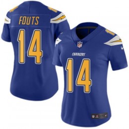 Los Angeles Chargers #14 Dan Fouts Electric Blue Women's Stitched NFL Limited Rush Jersey