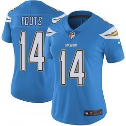 Los Angeles Chargers #14 Dan Fouts Electric Blue Alternate Women's Stitched NFL Vapor Untouchable Limited Jersey