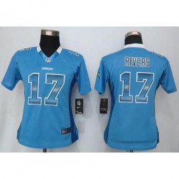 Los Angeles Chargers #17 Philip Rivers Electric Blue Alternate Women's Stitched NFL Elite Strobe Jersey