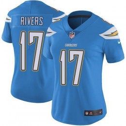 Los Angeles Chargers #17 Philip Rivers Electric Blue Alternate Women's Stitched NFL Vapor Untouchable Limited Jersey