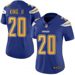 Los Angeles Chargers #20 Desmond King II Electric Blue Women's Stitched NFL Limited Rush Jersey