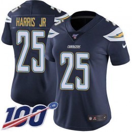 Los Angeles Chargers #25 Chris Harris Jr Navy Blue Team Color Women's Stitched NFL 100th Season Vapor Untouchable Limited Jersey