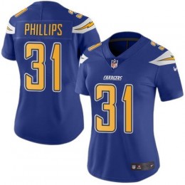Los Angeles Chargers #31 Adrian Phillips Electric Blue Women's Stitched NFL Limited Rush Jersey