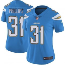 Los Angeles Chargers #31 Adrian Phillips Electric Blue Alternate Women's Stitched NFL Vapor Untouchable Limited Jersey