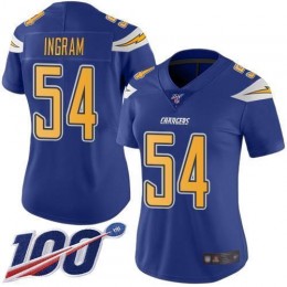 Los Angeles Chargers #54 Melvin Ingram Electric Blue Women's Stitched NFL Limited Rush 100th Season Jersey