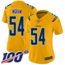 Los Angeles Chargers #54 Melvin Ingram Gold Women's Stitched NFL Limited Inverted Legend 100th Season Jersey