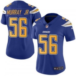Los Angeles Chargers #56 Kenneth Murray Jr Electric Blue Women's Stitched NFL Limited Rush Jersey