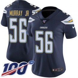 Los Angeles Chargers #56 Kenneth Murray Jr Navy Blue Team Color Women's Stitched NFL 100th Season Vapor Untouchable Limited Jersey