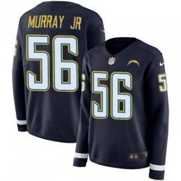 Los Angeles Chargers #56 Kenneth Murray Jr Navy Blue Team Color Women's Stitched NFL Limited Therma Long Sleeve Jersey