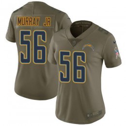 Los Angeles Chargers #56 Kenneth Murray Jr Olive Women's Stitched NFL Limited 2017 Salute To Service Jersey