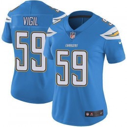 Los Angeles Chargers #59 Nick Vigil Electric Blue Alternate Women's Stitched NFL Vapor Untouchable Limited Jersey