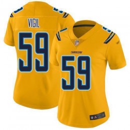 Los Angeles Chargers #59 Nick Vigil Gold Women's Stitched NFL Limited Inverted Legend Jersey