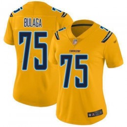 Los Angeles Chargers #75 Bryan Bulaga Gold Women's Stitched NFL Limited Inverted Legend Jersey