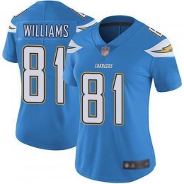 Los Angeles Chargers #81 Mike Williams Electric Blue Alternate Women's Stitched NFL Vapor Untouchable Limited Jersey