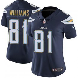 Los Angeles Chargers #81 Mike Williams Navy Blue Team Color Women's Stitched NFL Vapor Untouchable Limited Jersey