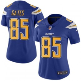 Los Angeles Chargers #85 Antonio Gates Electric Blue Women's Stitched NFL Limited Rush Jersey