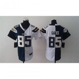 Los Angeles Chargers #85 Antonio Gates Navy Blue/White Women's Stitched NFL Elite Split Jersey