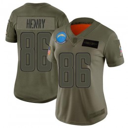 Los Angeles Chargers #86 Hunter Henry Camo Women's Stitched NFL Limited 2019 Salute to Service Jersey